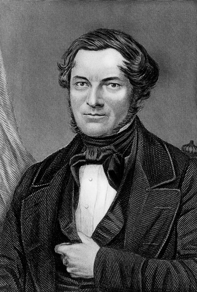 Portret van Robert Wilhelm Eberhard Bunsen (1811-1899), Duitse chemicus en natuurkundige, gravure door Blaise Nicolas Le Sueur
