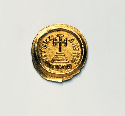 Solidus van Byzantijnse keizer Heraclius, Byzantijnse munten, 7e eeuw na Christus door Blaise Nicolas Le Sueur