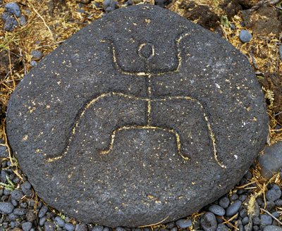 Steengravure, Puako Petroglyph Archaeological District, eiland Hawaii, Verenigde Staten door Blaise Nicolas Le Sueur