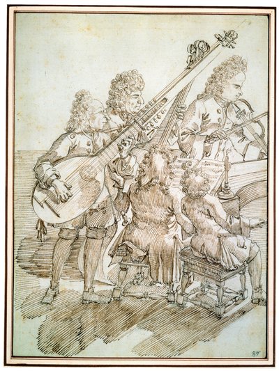 Een concert, laat 17e of 18e eeuw door Pier Leone Ghezzi