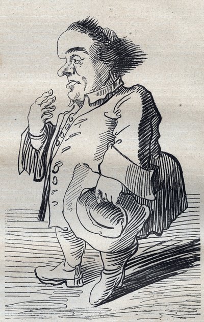 Een Diepe Denker - Cartoon door Pier Leone Ghezzi (1674-1755) - 1740 door Pier Leone Ghezzi