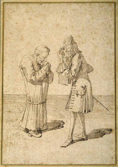 Baron Philip von Stosch toont een antiek juweel aan Sabbatini door Pier Leone Ghezzi