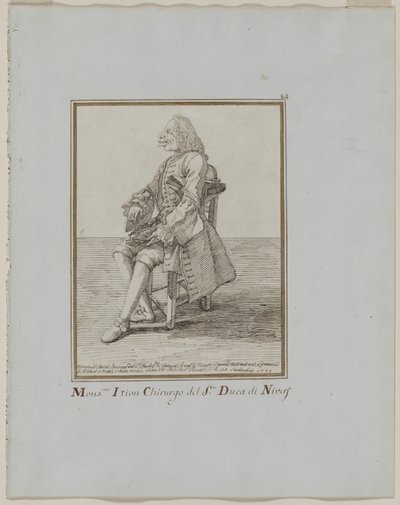 Monsieur Ition Chirurgo del sre. Duca di Nivers, 1749 door Pier Leone Ghezzi