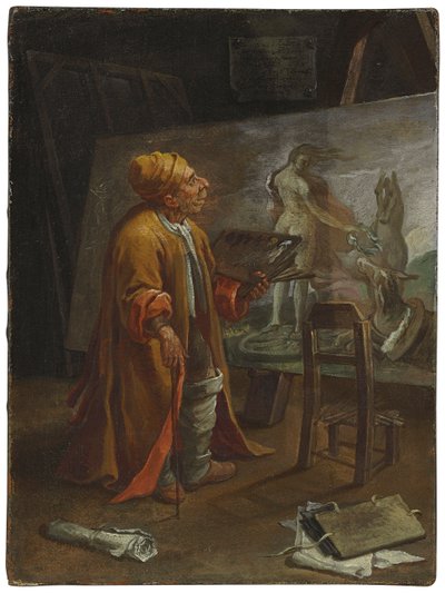 Paolo de Matteis in zijn studio door Pier Leone Ghezzi