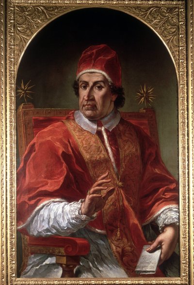 Portret van Clemens XI (1649 - 1721) door Pier Leone Ghezzi. Museo di Roma. Rome door Pier Leone Ghezzi
