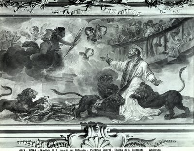 Het martelaarschap van St. Ignatius van Antiochië in het Colosseum (fresco) door Pier Leone Ghezzi