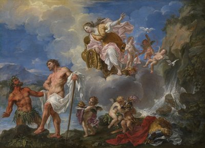 De zuivering van Aeneas in de rivier Numicius, c.1725 door Pier Leone Ghezzi