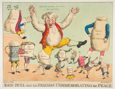 John Bull en zijn vrienden herdenken de vrede, ca. 1801 door Piercy Roberts