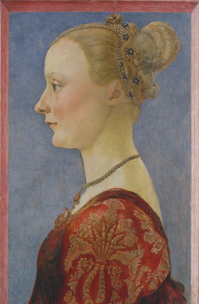 Portret van een Vrouw door Piero del Pollaiolo