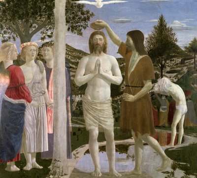 Doop van Christus (detail) door Piero della Francesca