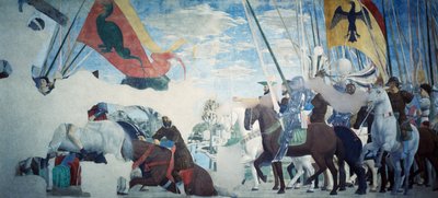 Detail uit de Legende van het Ware Kruis met de overwinning van Constantijn door Piero della Francesca
