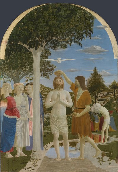 De doop van Christus. 1450er jaren door Piero della Francesca