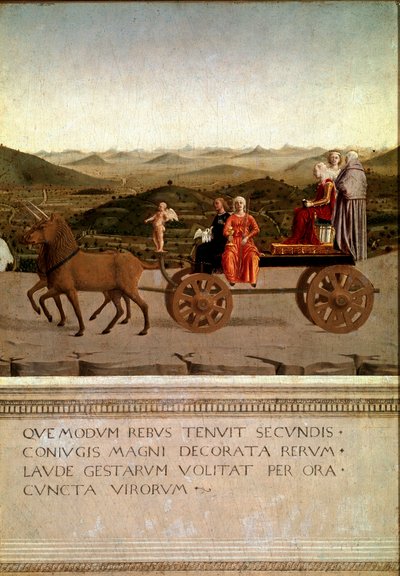 Diptiek van de triomf van Federico da Montefeltro en Battista Sforza, detail door Piero della Francesca