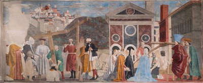 Vinding van de drie kruisen en verificatie van het kruis, uit De verhalen van het ware kruis (fresco) door Piero della Francesca