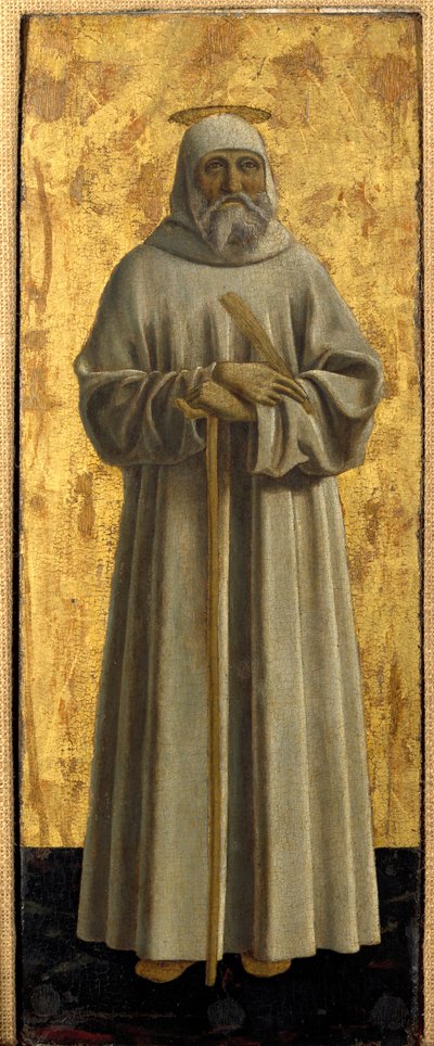 Polyptiek van Barmhartigheid: de Maagd van Barmhartigheid, omringd door heiligen (detail) door Piero della Francesca