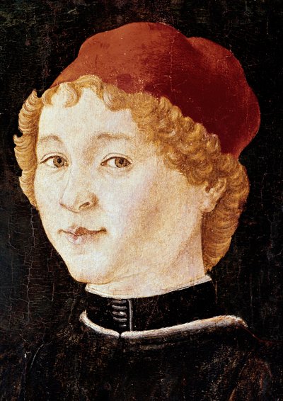 Portret van een jonge man met een rode hoed door Piero della Francesca