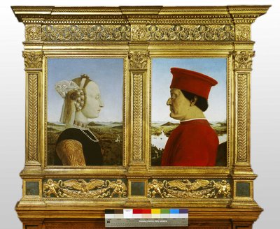 Portretten van Federico de Montefeltro, hertog van Urbino (1422-1482) en Battista Sforza (1446-1472) door Piero della Francesca