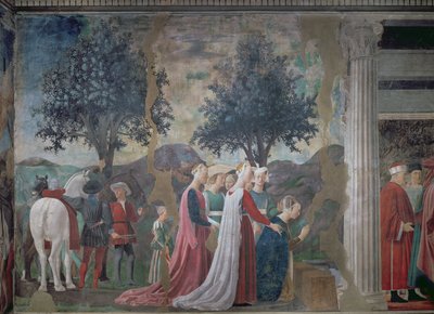 De ontdekking van het hout van het ware kruis, uit de Legende van het ware kruis cyclus (detail) door Piero della Francesca