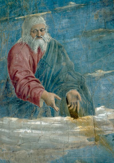 De Legende van het Ware Kruis, de Aankondiging, God (detail) door Piero della Francesca
