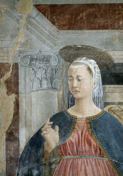 De Legende van het Ware Kruis, de Aankondiging, de Maagd (detail) door Piero della Francesca