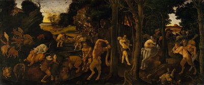 Een jachtscène, ca. 1494-1500 door Piero di Cosimo
