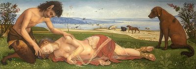 Een satyr rouwt om een nimf. Omstreeks 1495 door Piero di Cosimo