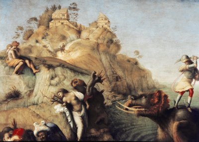 Perseus bevrijdt Andromeda (detail) door Piero di Cosimo