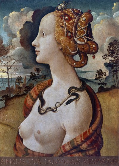 Portret van Simonetta Vespucci als Cleopatra (1453-1476) door Piero di Cosimo