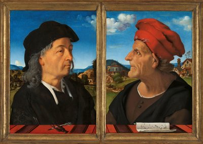 Portretten van Giuliano en Francesco Giamberti da Sangallo door Piero di Cosimo