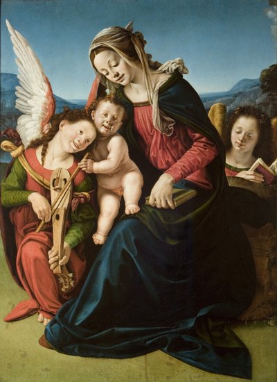 De Maagd en het Kind met Twee Engelen, c.1507 door Piero di Cosimo