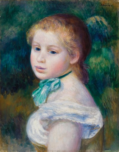 Hoofd van Jong Meisje door Pierre-Auguste Renoir