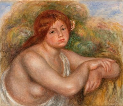 Naaktstudie, buste van een vrouw door Pierre-Auguste Renoir