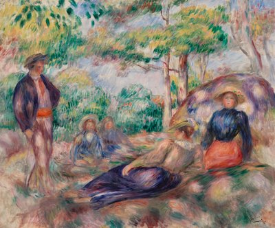 Rustend in het gras door Pierre-Auguste Renoir