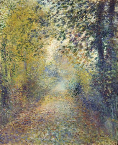 in de schaduw van de bomen door Pierre-Auguste Renoir