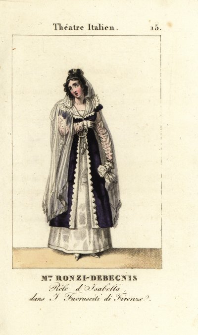 Mme. Ronzi-Debegnis in I Fuoruscit di Firenze, Theatre Italien door Pierre Charles Baquoy