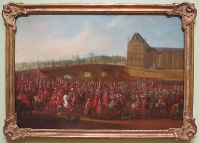 De ceremoniële processie van Mehemet Effendi, ambassadeur van het Ottomaanse Rijk door Pierre Denis Martin