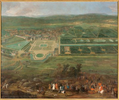 Uitzicht op het kasteel van Fontainebleau door Pierre Denis Martin