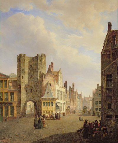 Straatscène door Pierre François De Noter