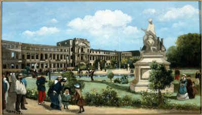 De ruïnes van het Tuilerieënpaleis, na de brand van 1871, ca. 1880 door Pierre François Marangé