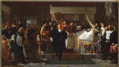 Eerbetoon aan Rafaël op zijn sterfbed door Pierre Nolasque Bergeret