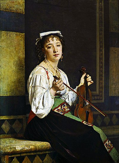 De Italiaanse Muzikant door Pierre Paul Lêon Glaize