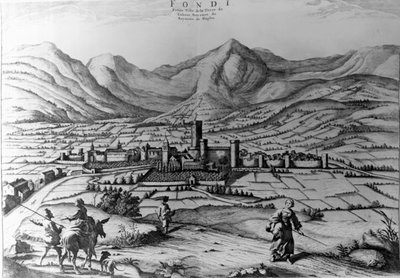 Stad Fondi, gravure door Pieter Mortier uit Nouveau Theatre de l