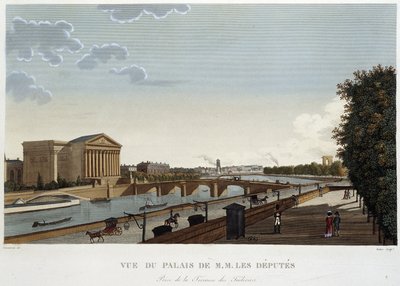 Zicht op het Palais de M. les députés - Parijs door Courvoisier door Pierre (after) Courvoisier