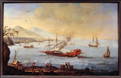Een galei in de haven van Marseille door Pierre (school of) Puget