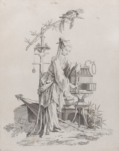 Lucht, uit De Vier Elementen, 1738-49 door Pierre Alexandre Aveline