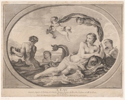 Allegorische voorstelling met Amphitrite (Vier elementen) door Pierre Alexandre Aveline