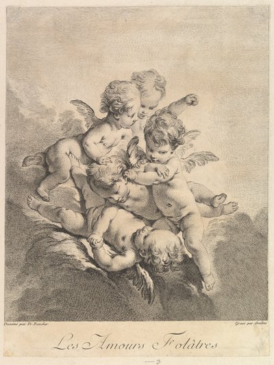 Spelende Kinderen, 1750 door Pierre Alexandre Aveline