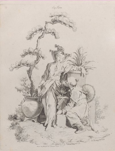 Aarde, uit De Vier Elementen, 1738-49 door Pierre Alexandre Aveline