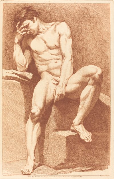 Academie door Pierre Alexandre Aveline after Edme Bouchardon