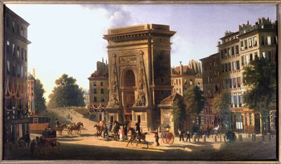 De boulevard du Temple en de Porte Saint Denis, Parijs, ca 1810 door Pierre Alexandre Pau de Saint Martin